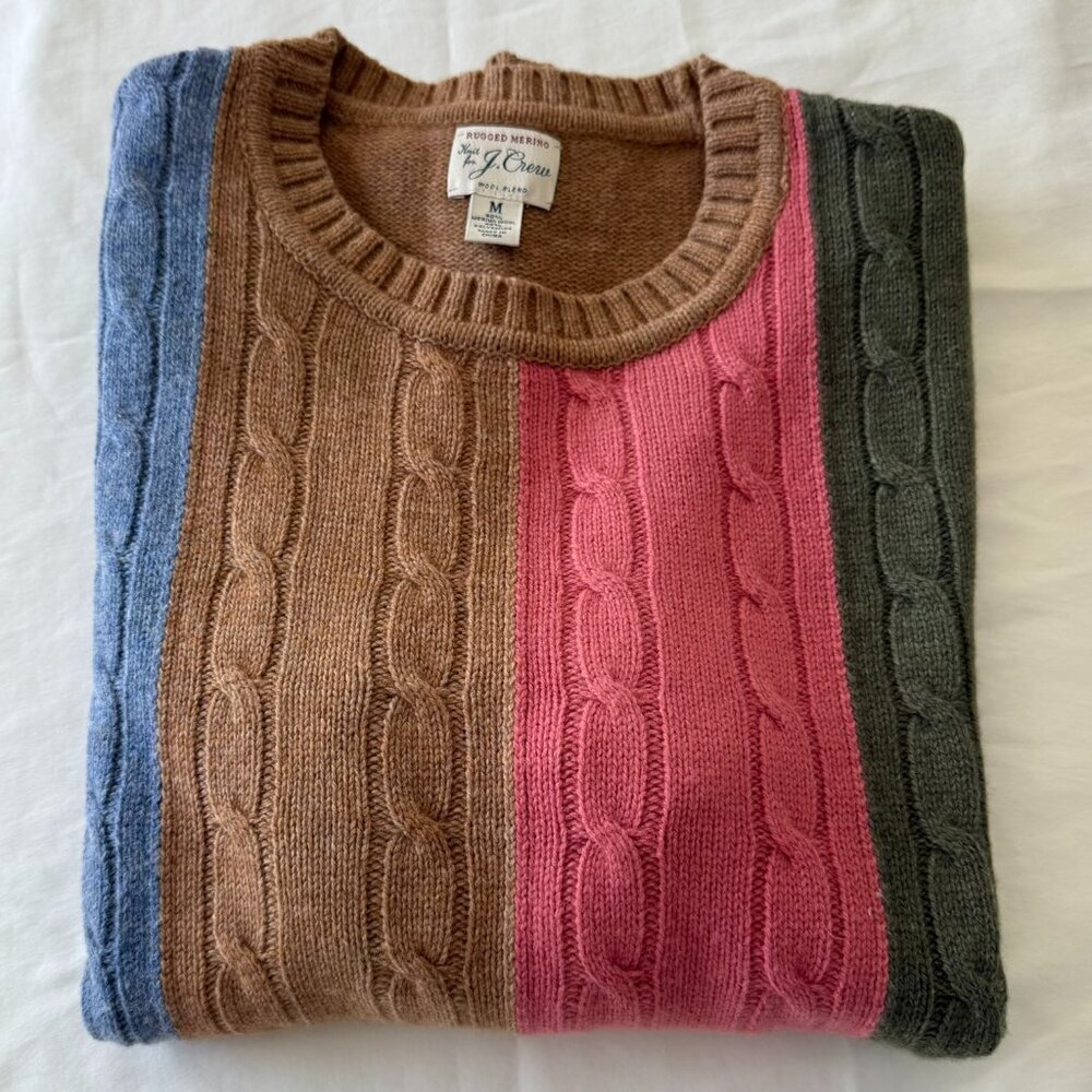 JCrew Colorblock Crewneck Sweater
